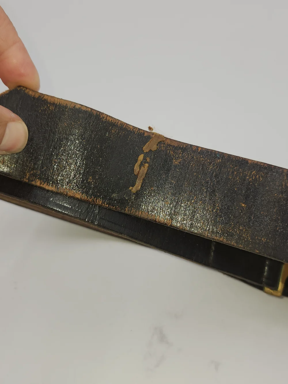 Antique Civil War style Sword Belt Virginia Tongue & Wreath Buckle on leather
